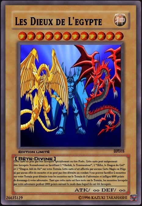 yu gi oh comment avoir les dieux egyptiens